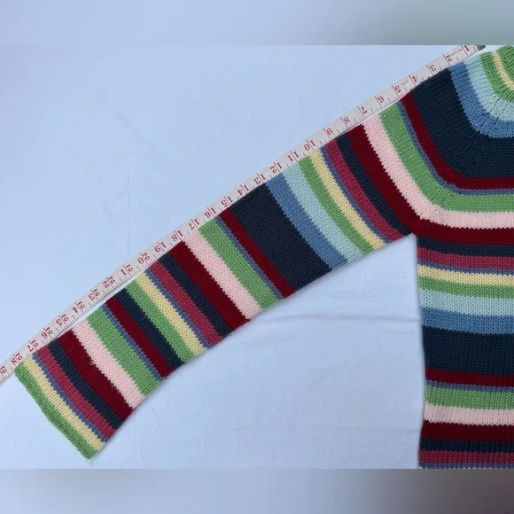 Tomfoolery Women's Colorful Striped Crew Neck Sweater with Matching Scarf - Picture 6 of 8